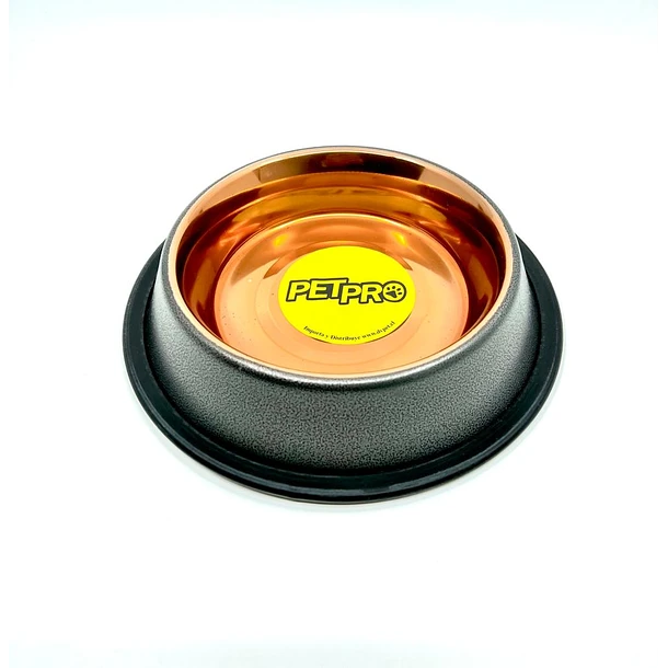Petpro Plato Antivuelco Acero Gold