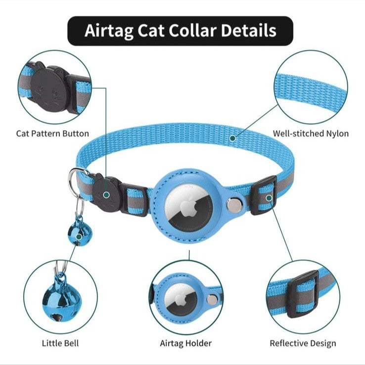 Collar Gato Airtag Reflectante Campanita