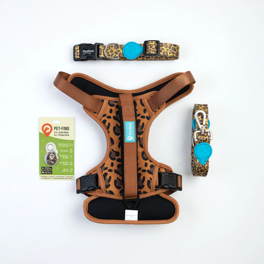 Pack Petfind Placa Identificadora + Arnés + Collar + Correa