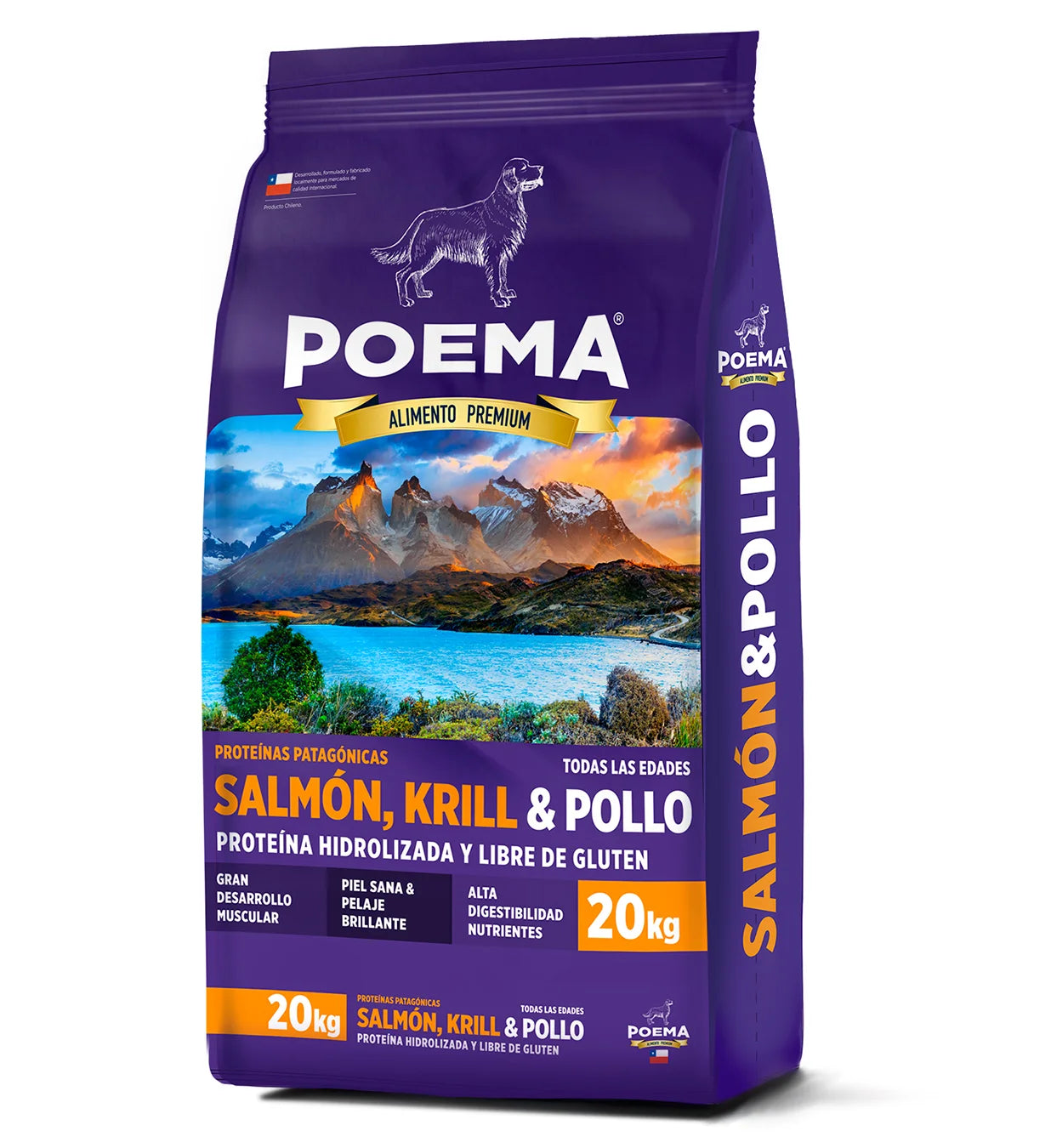 Poema Patagónico Salmon/Krill/Pollo Alimento Perro Adulto